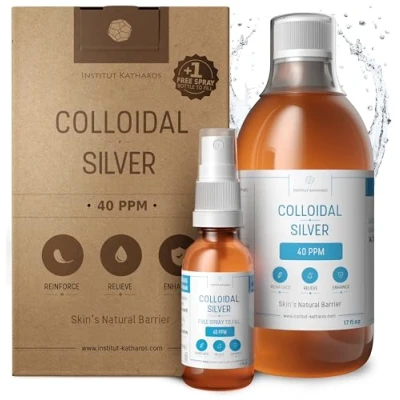 Image of Premium Colloidal Silver 40ppm 500mL ● Optimal Concentration Formula, Smaller Particles, Better Results Laboratory Certified Liquid Made in EU Free Spray Bottle to Fill &amp; Ebook Included