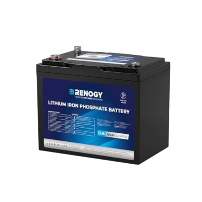 Image of Renogy 100Ah 12V LiFePO4 Lithium Leisure Battery w/Bluetooth, 6000+ Cycles, IP67 and Group 24, Perfect for Trolling Motor, Fishing, Off Road, Workshop, Shed, RV grid Use