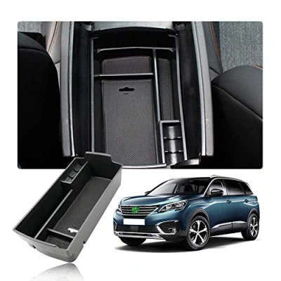 Image of YEE PIN Centre Console Organizer Tray Armrest for 3008 5008 2016 2022 2023 / DS 7 Crossback 2017 2023, Secondary Storage Box Insert Glove Compartment Car Accessories