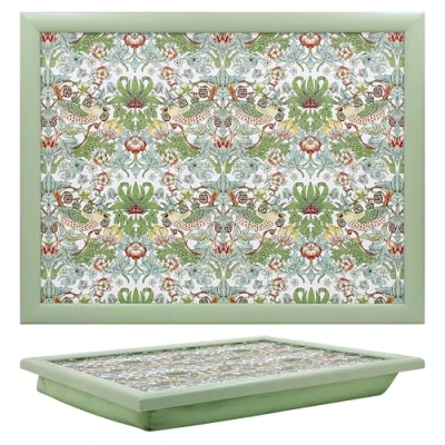 Image of William Morris&#039; Strawberry Thief (Green) Design Lap Tray