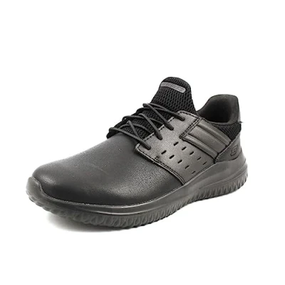 Image of Skechers Men&#039;s 210308 BBK Sneaker, Black Leather, 12 UK