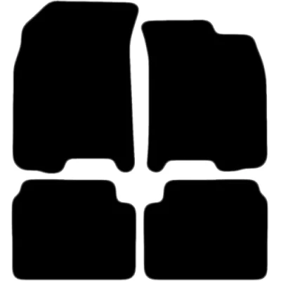 Image of Carsio Carpet Car Mats For Chevrolet Kalos 2005 2008 Tailored Fit Floor Mat Set Complete Accessory Black Custom Fitted All Weather, Anti Slip Backing &amp; Grey Trim