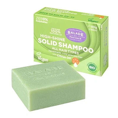 Image of Balade en Provence High Shine Organic Solid Shampoo Bar for All Hair Types Citrus Scent 80g