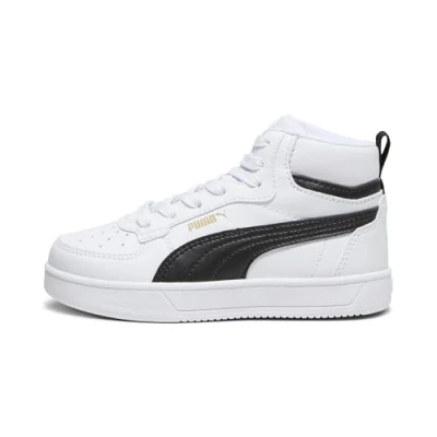Image of PUMA CAVEN 2.0 MID PS Sneaker, White Black Gold, 11.5 UK