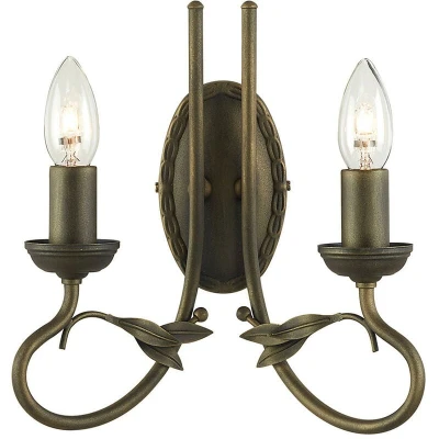 Image of Olivia 2 Light Indoor Candle Wall Black, Gold, E14