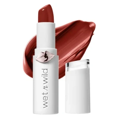 Image of Lipstick By Wet n Wild Mega Last High Shine Lip Color Makeup, Brick Red Fire Fighting