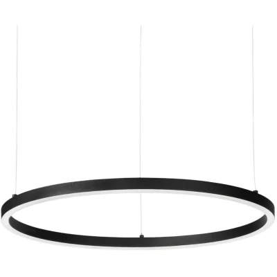 Image of Oracle Slim 70cm Non Dim 2700K Round Integrated LED Pendant Ceiling Light Black