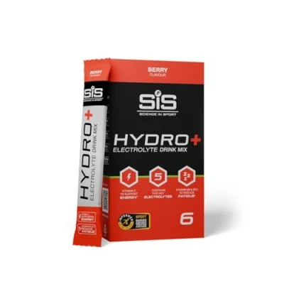 Image of Science in Sport Hydro+ Electrolytes Powder Sachets with 5 Essential and Added Vitamins C, B6, B12 for Hydration Drink Berry, Pack of 6