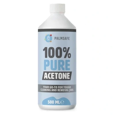 Image of Palmsafe 100% Pure Acetone Super Strength Nail Polish Remover 500ML Removes Toughest Gel, Acrylics, Tips, and Glues Trusted by UK Beauty Salons Clear