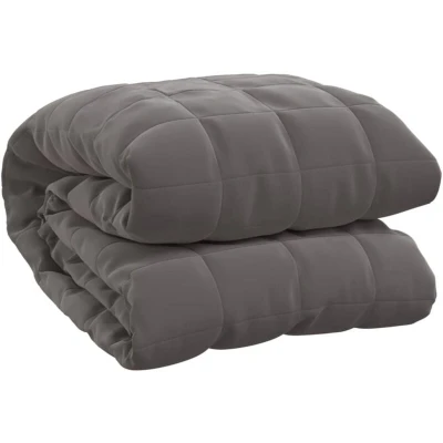 Image of vidaXL Weighted Blanket Grey 137x200 cm Single 6 kg Fabric