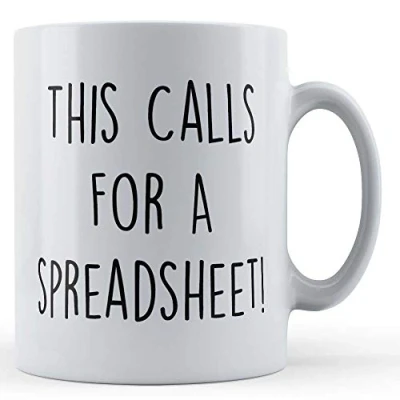 Image of Funny Mug Colleague, Work, Office, Calls for Spreadsheet Gift Mug, Ceramic, 11fl.oz.