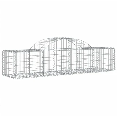 Image of vidaXL Arched Gabion Baskets 25 pcs 200x50x40/60 cm Galvanised Iron