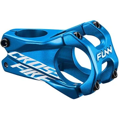 Image of Funn Crossfire Mountain Bike stem with 35mm Bar Clamp Durable and Lightweight Alloy for BMX Bike, Length 50mm (Blue)