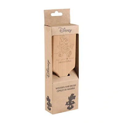 Image of Minnie Mouse Hair Brush Ideal for Detangling Wooden and PVC Free Design with Rectangle Original Product Designed in Spain