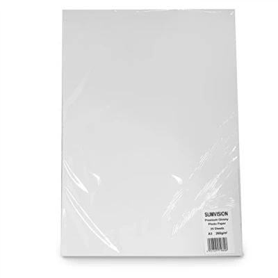 Image of Sumvision Photo Picture Photograph Paper A3 260gm Glossy Premium Professional Gloss Finish Inkjet Printable 25 Sheet Pack
