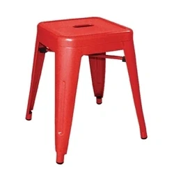 Image of Red Steel Bistro Low Stool Bar Pub Indoor Outdoor 460Hx 400Wx 400Dmm 4pc