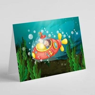 Image of Beebooh cards Submarine in ocean birthday card