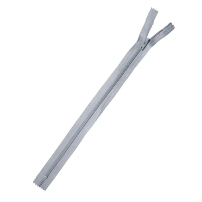 Image of Trimz 18cm ( 7inch) Grey one Way end Stop Zip with 4mm Teeth 10 Pcs, Polyester, 18 cm