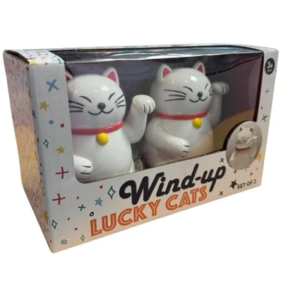 Image of Diabolical DP1366 Racing Lucky Cats Chinese Waving Cat, Japanese Gifts for Women, Maneki Neko, Feng Shui Gifts, Good Luck Cat