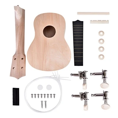 Image of Ukulele DIY Kit, 21 Inch Hawaii Kit Make Your Own Paintable 4 String