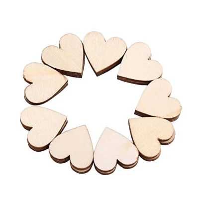 Image of Wood Hearts, 25pcs 50mm Rustic Look Wooden Hearts for Crafting Projects Craft Shapes Weddings Decoration Embellishments Love Heart Guest Book Accessory
