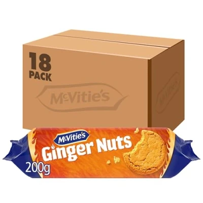 Image of McVitie&#039;s Ginger Nuts Biscuits, Spicy Crunch, 200 g (Pack of 18)