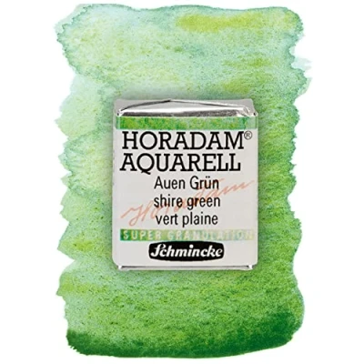 Image of Schmincke HORADAM® AQUARELL, Super Granulation, 14 933 044 Shire Green, 1/2 Pans, Very Strong granulating Colors, Finest, Watercolors