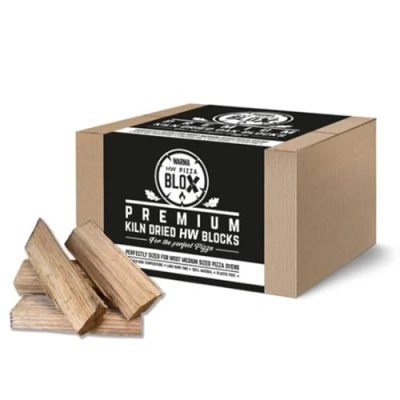 Image of 1 x Box Premium Oak Warma Pizza Blox Hardwood Kiln Dried Blocks Logs Fuel Suitable for Ooni Uuni Nero Dellonda Portable Ovens Outdoor Garden BBQ Barbecue Fire Pit Wood Burner Stoves