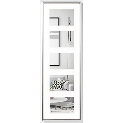 Image of walther Design Picture Frame Silver 5X 10x15 cm Gallery with PassepArtout, Galeria Plastic KS515H