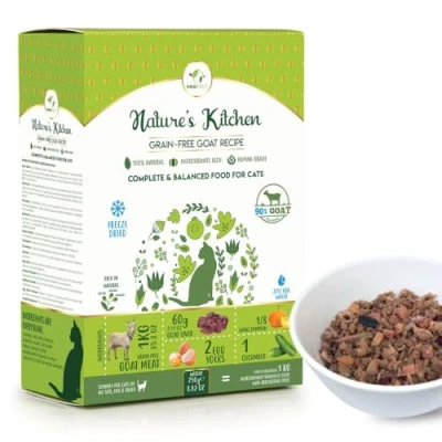 Image of Pawfect Nature&#039;s Kitchen Freeze Dried Cat Food, Goat, Complete and Balanced Meal All natural, Grain Free; Healthy Topper or Treat; High Protein, Single source of protein (250g/8.82oz)
