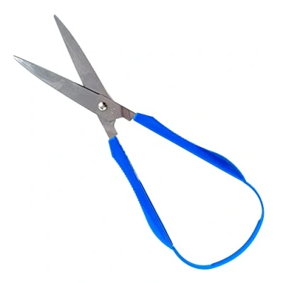 Image of Peta Easi Grip Scissors (75mm, Pointed Blade) Right Handed Ideal for use by Adults with weak Grip. Continuous Loop Handle. Great Elderly or Disabled. Self Opening, Easy Grip, Low Fatigue