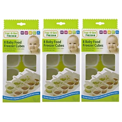 Image of 24 Baby Food Freezer Cubes Weaning Pots Fruit Veg Puree Storage Containers 70ml BPA Free Microwave Safe