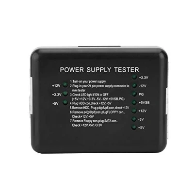 Image of 20/24 pin Power Supply Tester for ATX/SATA/HDD/FLOPPY, Black