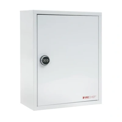 Image of Firechief White Metal Document Cabinet with Combination Lock for A4 and A5 Documents Fire Safety Holder Perfect Offices, Public Buildings, Commercial Premises