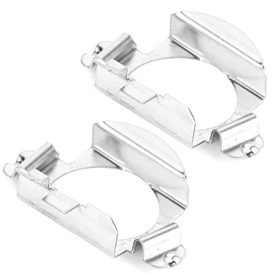 Image of H7 LED Headlight Adapter, Pair of Bulbs Adapter Retainer Holder for Mercedes Benz Silver