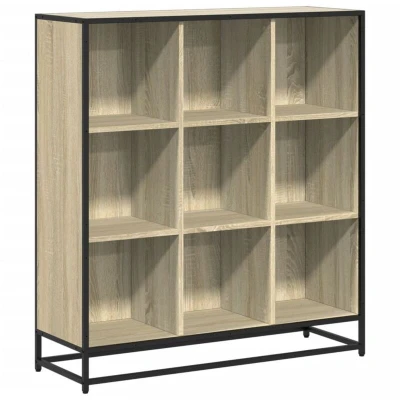 Image of vidaXL Bookcase Sonoma Oak 97.5x33x107.5 cm Engineered Wood and Metal