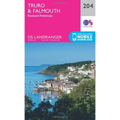 Image of OS Landranger 204 Truro &amp; Falmouth, Roseland Peninsula Map