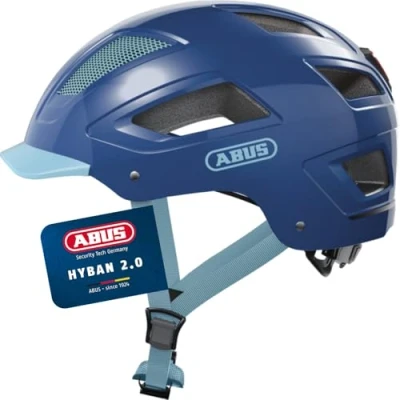 Image of ABUS Hyban 2.0 City Helmet Durable Bicycle for Daily Use with ABS Hard Shell Women and Men Blue, Size M