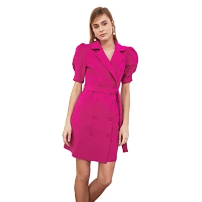 Image of Trendyol FeMan Mini Blazer Dress Regular fit Woven Fuchsia