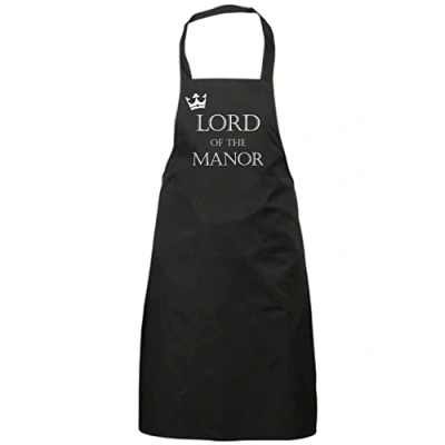 Image of 60 Second Makeover Limited Lord Of The Manor Black Apron Novelty Gift Chef Kitchen Present Fathers Day