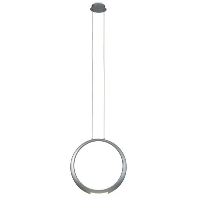 Image of Ring Ceiling Pendant 50cm Round, 23W LED, 3000K, 1600lm, Silver, 5yrs Warranty