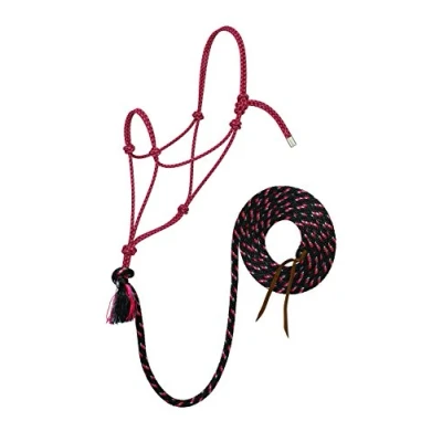 Image of Silvertip Weaver Leather No. 95 Rope Halter with 12&#039; Lead, Average, Black/Gray/Red