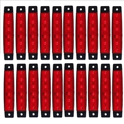 Image of KYYET LED Side Marker Lights 6 2835 SMD Clearance Lamps for Truck Trailer RV Campervan Pickup Tractor Lorry SUV Boat 12V DC Shockproof (20 pcs red)