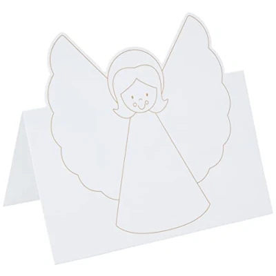 Image of Baker Ross EX822 Christmas Angel Pop Up Cards for Children to Make and Embellish (Pack of 8), Letter Print, Assorted