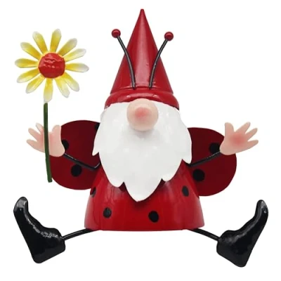 Image of Lesser &amp; Pavey Bright Eyes Red Gnome Figurines Statues For Home Decor Ideal Ornaments Friendship Gifts Women Men Lovely Table Centerpiece Living Room Accessories