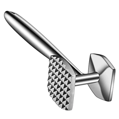 Image of Aliglow Meat Tenderizer 304 Stainless Steel Hammer/Mallet Tool/Pounder For Tenderizing And Pounding Steak, Beef Poultry. Solid Metal Construction