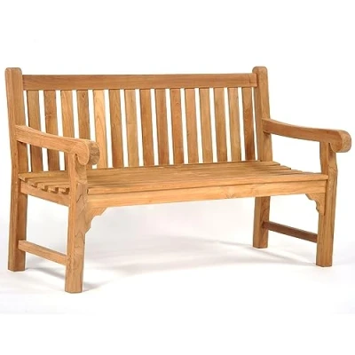 Image of BrackenStyle Queensbury Teak Garden Bench 3 Person Park Seat Incredibly Durable Manufactured From Grade A