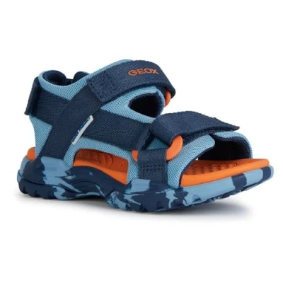 Image of Geox J Borealis Boy E Sandal, Lt Blue Navy, 6 UK