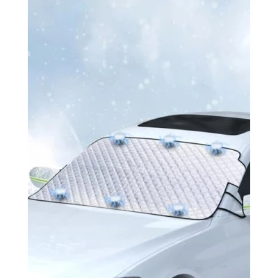 Image of E SMARTER Magnetic Car Anti snow Cover, 180x120cm Windscreen Cover for Winter with 4 layer Material Protection, 6 Magnets Fixation, Waterproof Most in All Weather