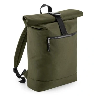 Image of COOZO Recycled Rolled Top Backpack Military Green One Size